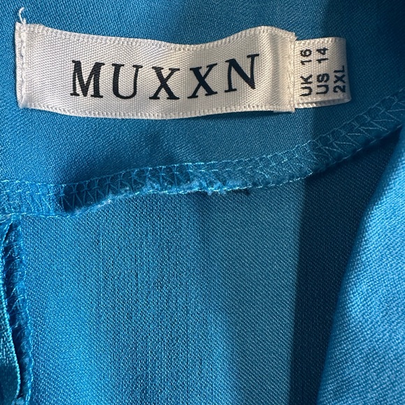 Vintage Muxxn Blue Midi Rockabilly A-Line Dress, Size 14 - Picture 4 of 5